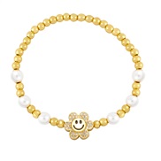 ( white)handmade beads sun flower bracelet brief woman Pearl flowers occidental stylebrg