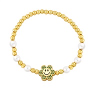 ( green)handmade beads sun flower bracelet brief woman Pearl flowers occidental stylebrg