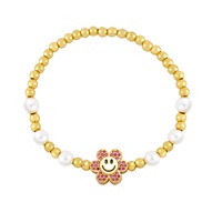 ( rose Red)handmade beads sun flower bracelet brief woman Pearl flowers occidental stylebrg
