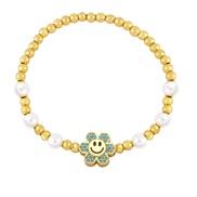 handmade beads sun flower bracelet brief woman Pearl flowers occidental stylebrg