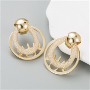 (gold )occidental style creative hollow earrings three three Earring embed Rhinestone geometry earrings earring woman