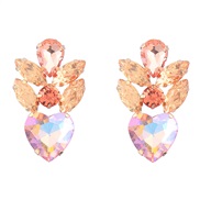 ( Gold powder)earrings fashion colorful diamond series multilayer Alloy diamond glass diamond earrings woman occidental