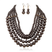 ( Dark grey)creative style fashion exaggerating Pearl clavicle chain woman  occidental style personality all-Purpose ne