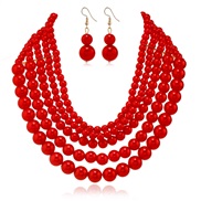 ( red)creative style fashion exaggerating Pearl clavicle chain woman  occidental style personality all-Purpose necklace