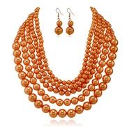 ( Orange)creative style fashion exaggerating Pearl clavicle chain woman  occidental style personality all-Purpose neckl