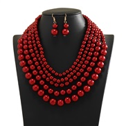 ( Red wine)creative style fashion exaggerating Pearl clavicle chain woman  occidental style personality all-Purpose nec