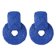 ( blue)retro exaggerating big circle earrings  handmade establishment twining geometry