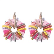 (Pastel ) creative handmade surround ethnic style Earring  ornament circle Modeling earrings