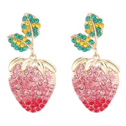 ( red)fashion summer day fruits wind Alloy diamond earrings woman occidental style personalityins earring