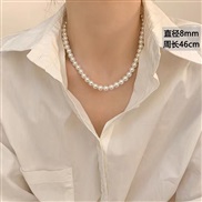 (N) retro beads Pearl necklace woman samll Pearl clavicle chain