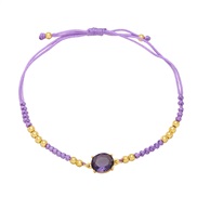 (purple)occidental style  handmade weave ethnic style color zircon rope samll brief braceletbrh