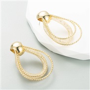 (gold )occidental style fashion geometry Rhinestone series earrings woman Alloy diamond trend all-Purpose Earring