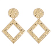( Gold)occidental style earring  exaggerating Metal wind earrings square retro geometry pattern Earring