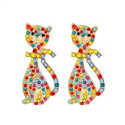creative personality color cat cat ear stud lovely woman earrings trend