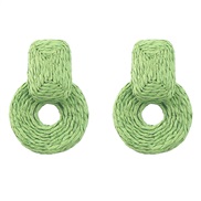 ( green)ins summer weave square Round geometry earrings woman occidental style ear studearrings