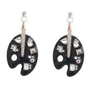 ( black)earrings fashion colorful diamond Alloy enamel diamond cartoon color watch-face earrings woman occidental style