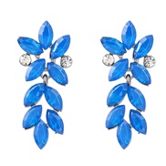 ( blue)earrings fashion colorful diamond series Alloy diamond flowers earrings woman occidental style