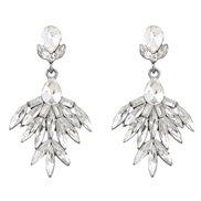 ( white)earrings fashion colorful diamond series Alloy diamond flowers earrings woman occidental style fully-jewelled e