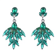 ( green)earrings fashion colorful diamond series Alloy diamond flowers earrings woman occidental style fully-jewelled e