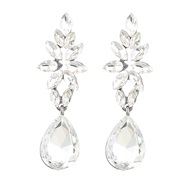 ( white)earrings fashion Alloy diamond geometry flowers earrings woman occidental style Earring