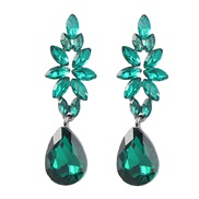 ( green)earrings fashion Alloy diamond geometry flowers earrings woman occidental style arring