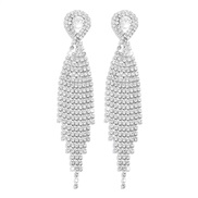 ( White K)occidental style  exaggerating temperament tassel Rhinestone earrings drop diamond samll wind earring