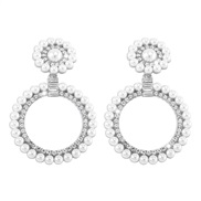 ( White K) exaggerating circle earrings  Pearl Rhinestone temperament earring personality adies fashion arring