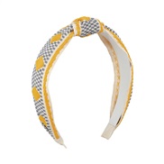 ( yellow)F retro ethnic style color brief Headband  geometry rhombus Headband