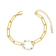 ( white)   color enamel geometry Oval bracelet  occidental style fashion brief bracelet womanbrh