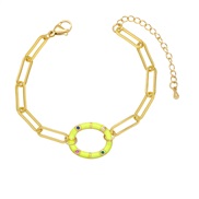 ( yellow)   color enamel geometry Oval bracelet  occidental style fashion brief bracelet womanbrh