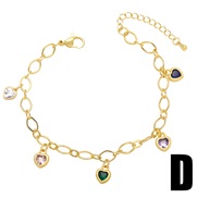 (D)occidental style bracelet woman ins brief embed colorful diamond love Round star Five-pointed star pendant braceletb