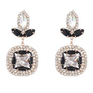 (black and white)earrings fashion colorful diamond series Alloy diamond geometry earring occidental style earrings woma