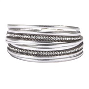 ( gray)occidental style well sell diamond braceletPU leather colorful flash diamond fashion diamond