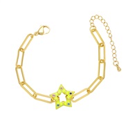 ( yellow)occidental style  Bohemian style Five-pointed star bracelet  fashion color enamel star braceletbrh