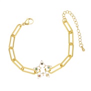( white)occidental style  Bohemian style Five-pointed star bracelet  fashion color enamel star braceletbrh