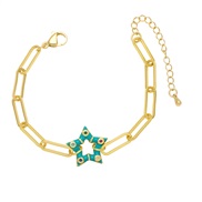 occidental style  Bohemian style Five-pointed star bracelet  fashion color enamel star braceletbrh