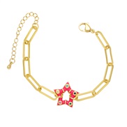 ( rose Red)occidental style  Bohemian style Five-pointed star bracelet  fashion color enamel star braceletbrh