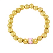 ( Pink) gold beads  occidental style Bohemian style color enamel bracelet womanbrh
