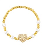 ( white)occidental style diamond love Pearl bracelet woman  fashion all-Purpose retrobrh