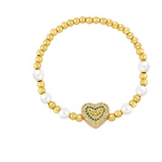 ( green)occidental style diamond love Pearl bracelet woman  fashion all-Purpose retrobrh