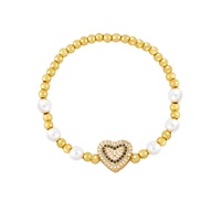 ( black)occidental style diamond love Pearl bracelet woman  fashion all-Purpose retrobrh
