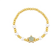 beads star Five-pointed star Pearl bracelet  occidental style personality fashion wind womanbrh