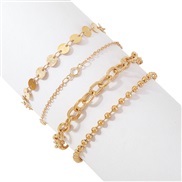 ( Gold)occidental style  brief samll gold fashion bracelet Metal wind multilayer woman