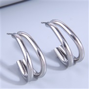 fashion surface concise Double layer temperament woman personality ear stud