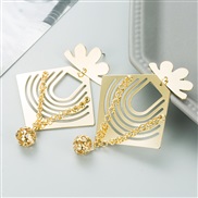 ( Gold)occidental style trend geometry gilded Alloy splice long style earring earrings woman all-Purpose creative Earri