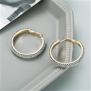 ( black)occidental style personality big circle Metal diamond earrings woman fashion temperament Korean style  arring