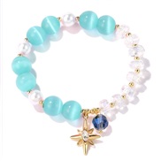blue Opal crystal star bracelet flower