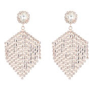 ( Gold)earrings super claw chain series Alloy diamond tassel earrings woman occidental style geometry Earring