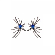 (E )silver Korean style blue flower earrings summer new Irregular ear stud personality