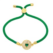 ( green)occidental style Bohemian style rope bracelet retro colorful diamond zircon high geometry love bracelet womanbrg